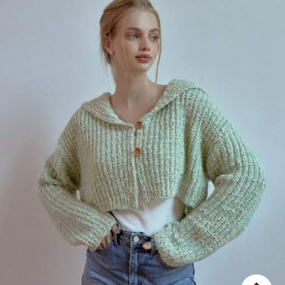 Musinsa (RE_L) green cropped cardigan - Picture 3 of 7